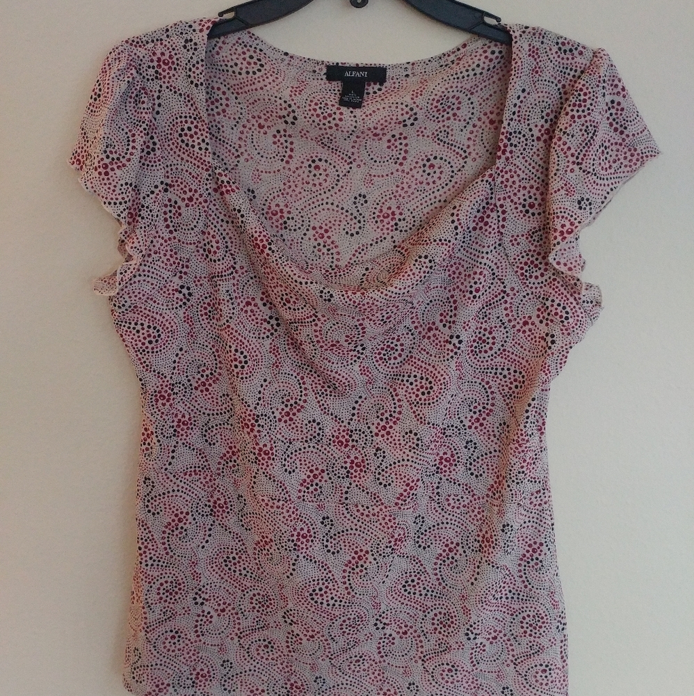 Alfani cowl neck print top Size L